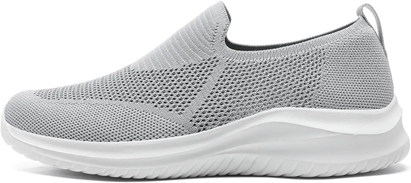 Slip on Walking Shoes for Men Comfort Memory Foam Ultra Lightweight Breathable Fashion Sneakers Non Slip Arch Support Vacation Training Gym Shoes Wide Width