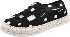 Slip on Walking Shoes for Men Ripped Denim Casual Dressy Memory Foam Breathable Lightweight Fashion Sneakers Non Slip Arch Support Cushioning Training Gym Shoes Wide Width