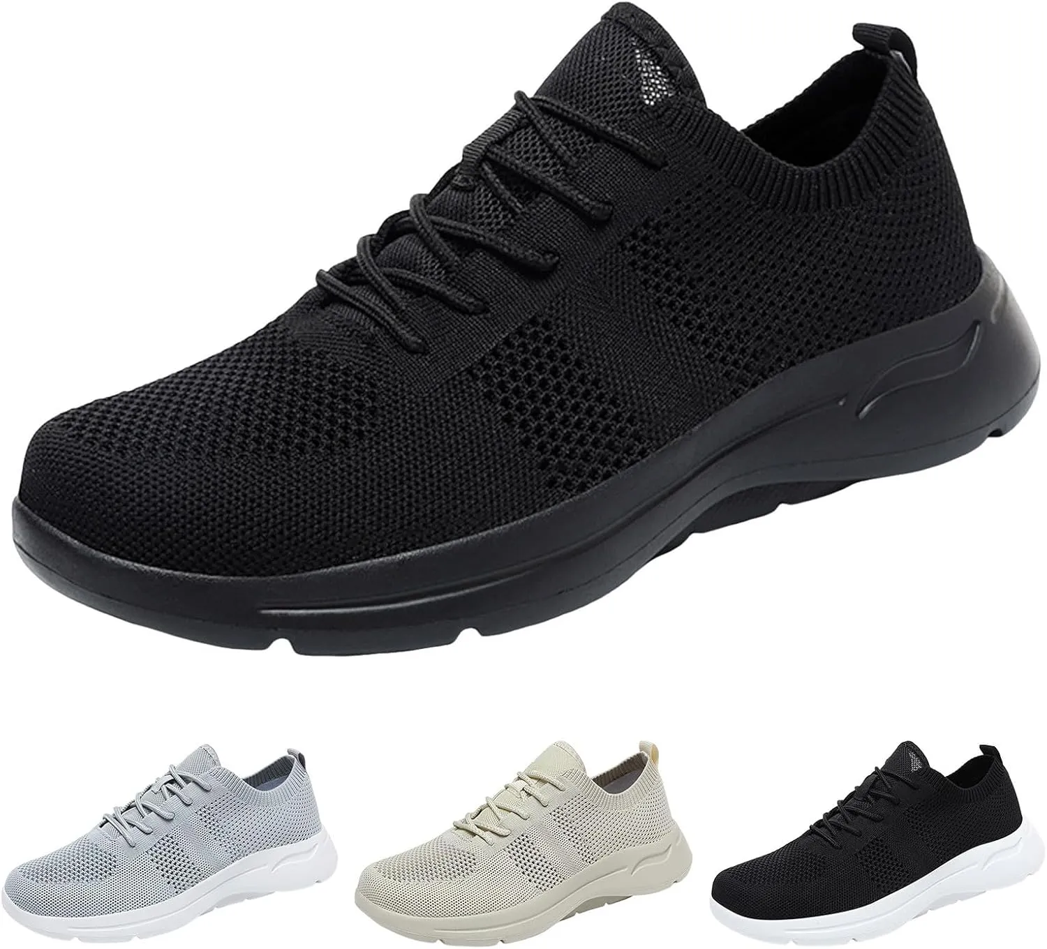 Slip on Walking Shoes Men Casual Dressy Memory Foam Breathable Mesh Fashion Sneakers Non Slip Indoor Outdoor Training Gym Shoes Wide Width