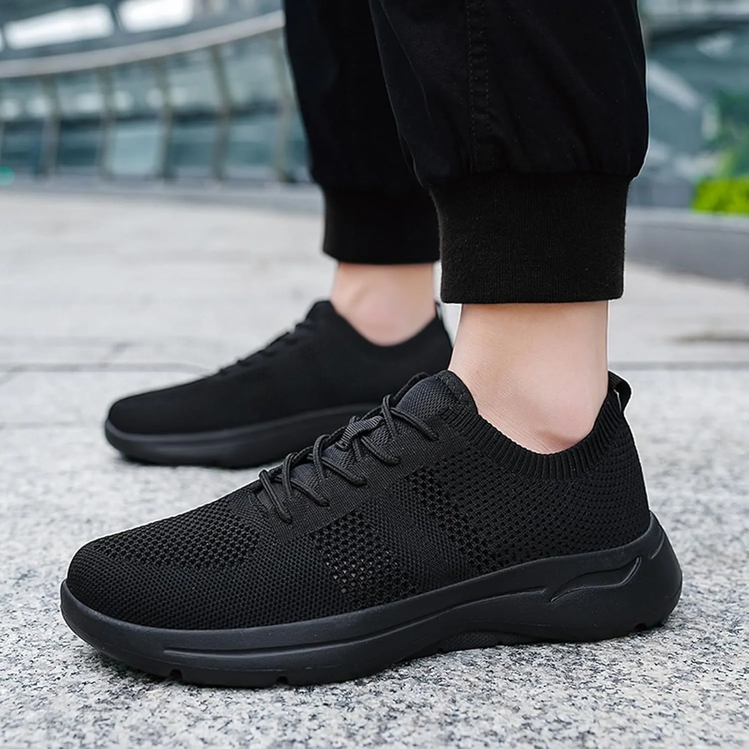 Slip on Walking Shoes Men Casual Dressy Memory Foam Breathable Mesh Fashion Sneakers Non Slip Indoor Outdoor Training Gym Shoes Wide Width