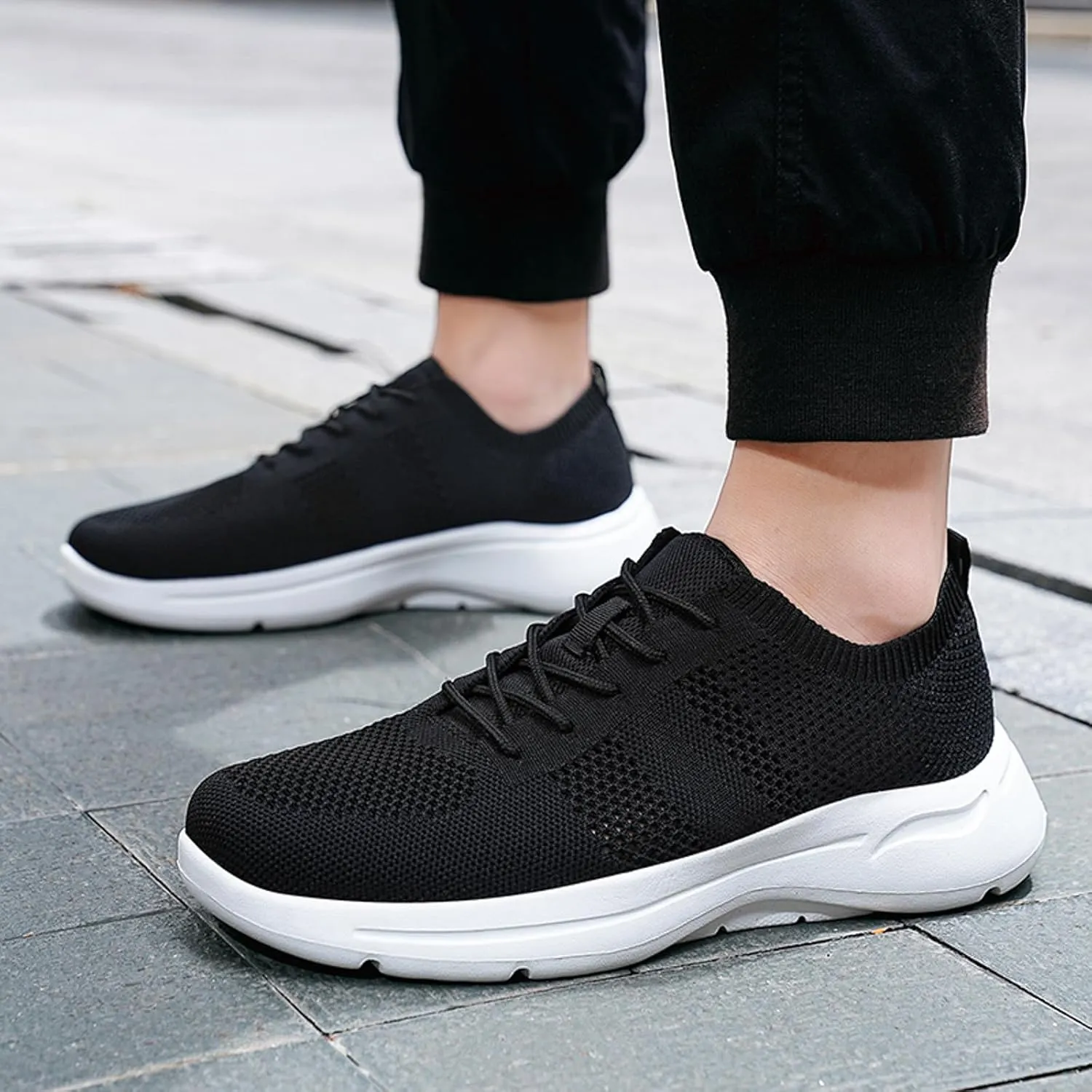 Slip on Walking Shoes Men Casual Dressy Memory Foam Breathable Mesh Fashion Sneakers Non Slip Indoor Outdoor Training Gym Shoes Wide Width