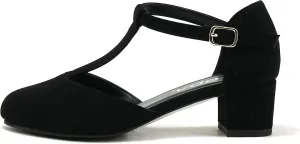 Soda Bluff-2 Kids/Children/Girls Fashion Sparkly Bling Glitter Classic T-Strap Mary Jane Block Heel Rounded Shoes