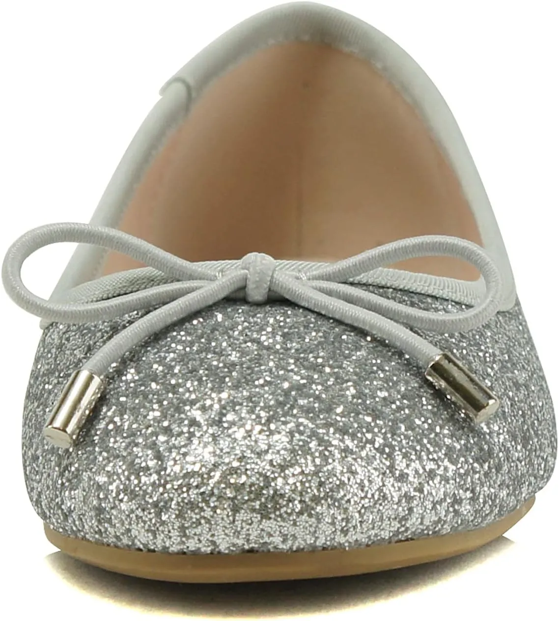 Soda Toast-2 Kids/Children/Girls Fashion Classic Sparkly Glitter Mary Jane Flat Rounded Ballet Shoes