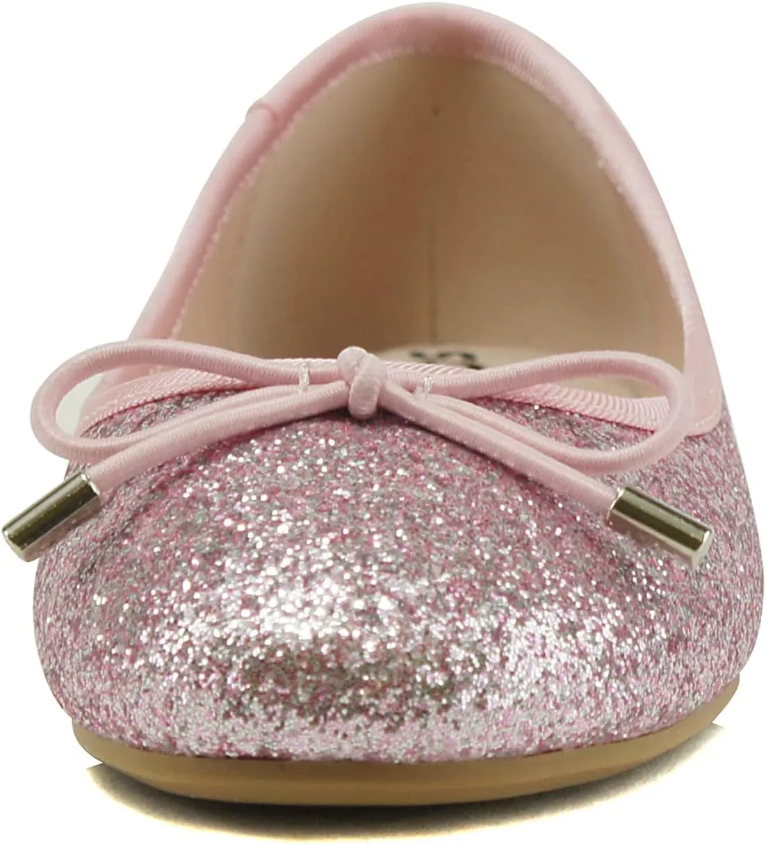 Soda Toast-2 Kids/Children/Girls Fashion Classic Sparkly Glitter Mary Jane Flat Rounded Ballet Shoes