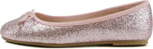 Soda Toast-2 Kids/Children/Girls Fashion Classic Sparkly Glitter Mary Jane Flat Rounded Ballet Shoes