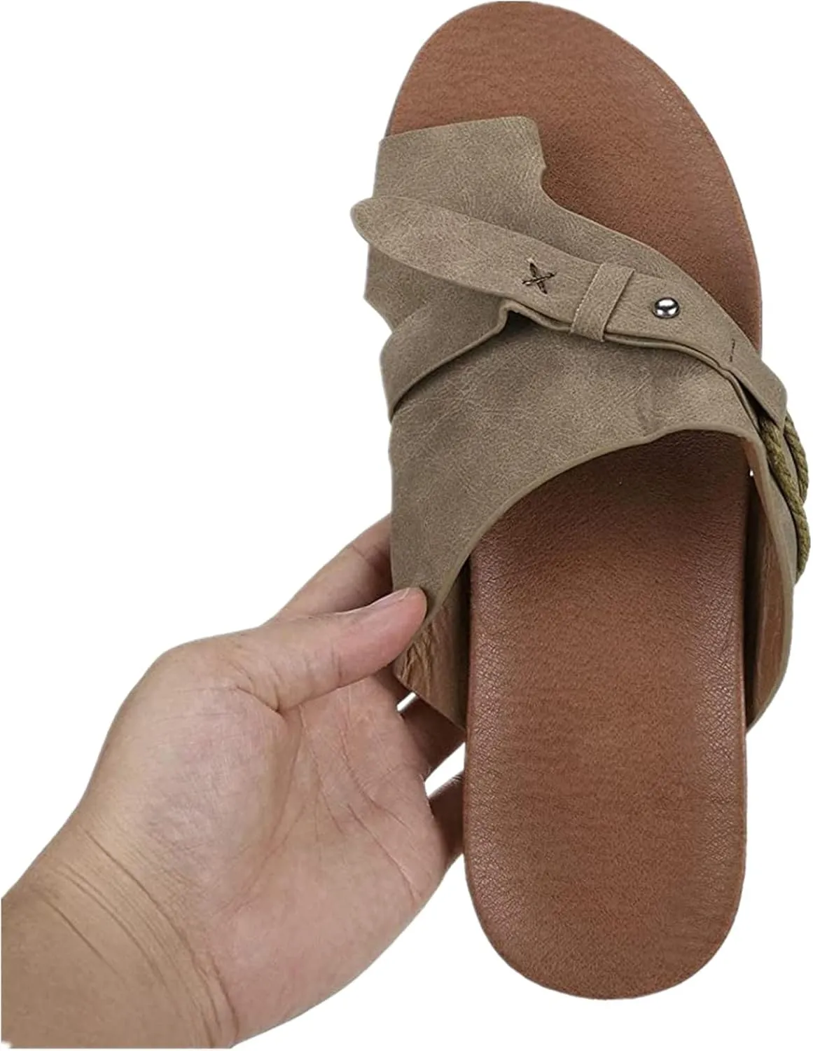 Summer Sandals For Women,Women Strappy Flat Sadals Flat Dressy Flip-Flops Clip Toe T-Strap Gladiator Thong Beach Sandals