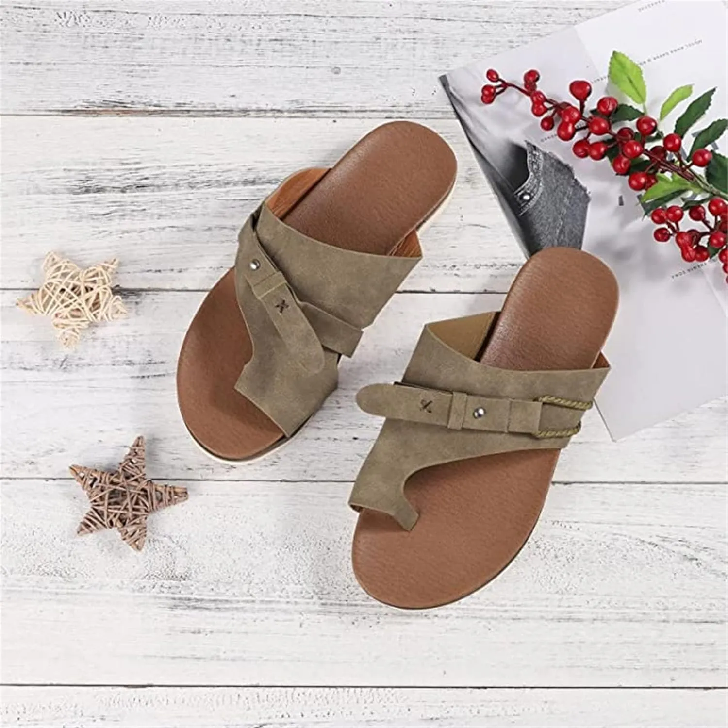 Summer Sandals For Women,Women Strappy Flat Sadals Flat Dressy Flip-Flops Clip Toe T-Strap Gladiator Thong Beach Sandals