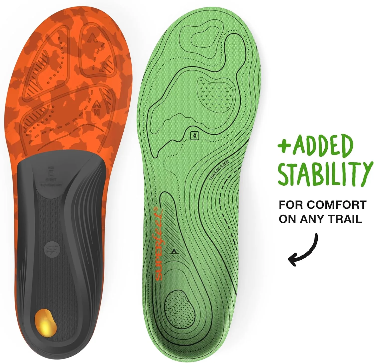 Superfeet Hike Support Insoles - Trim-to-Fit Comfort Carbon Fiber Orthotic Inserts for Hiking Boots or Shoes - Professional Grade - 9.5-11 Men, 10.5-12 Women