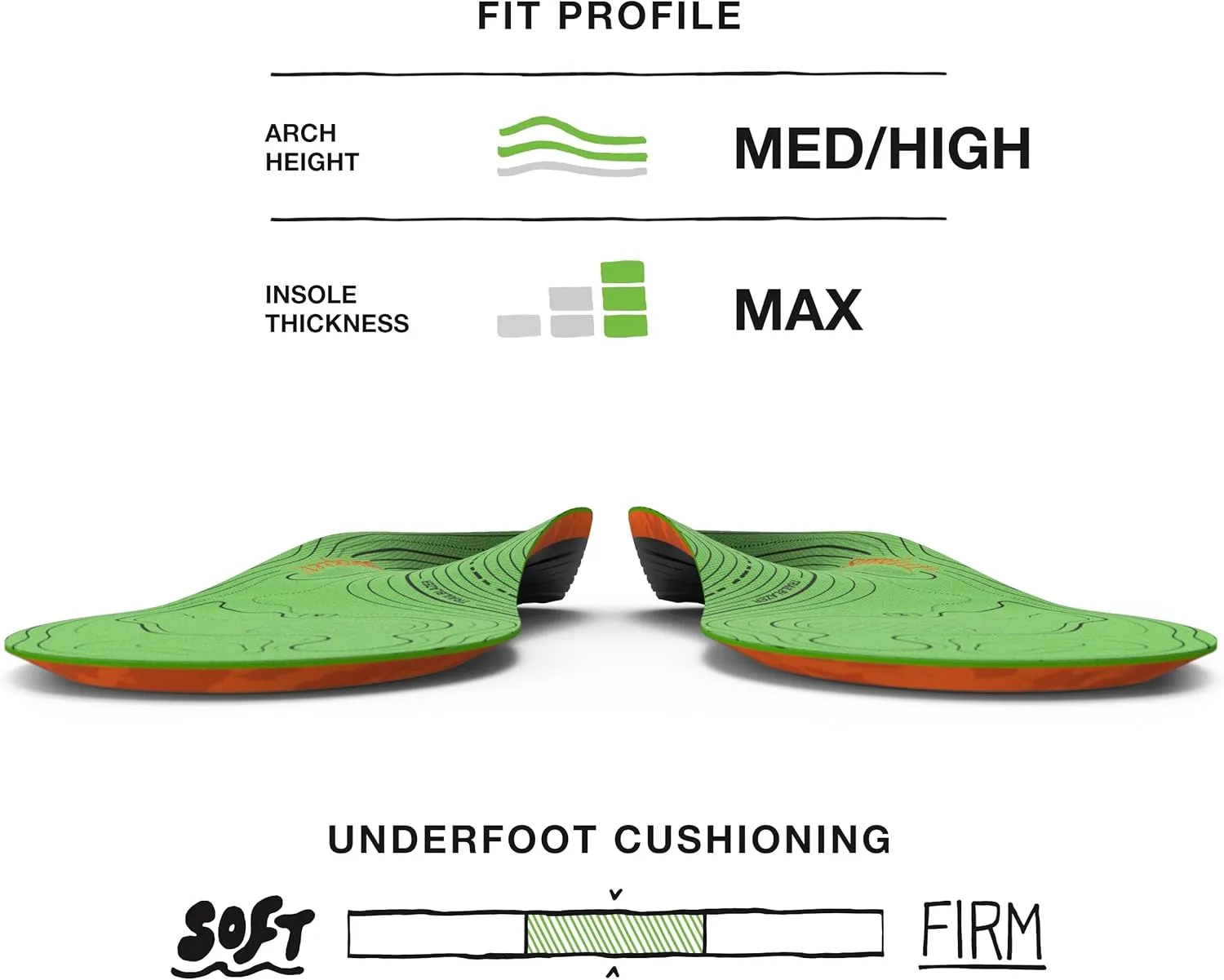 Superfeet Hike Support Insoles - Trim-to-Fit Comfort Carbon Fiber Orthotic Inserts for Hiking Boots or Shoes - Professional Grade - 9.5-11 Men, 10.5-12 Women