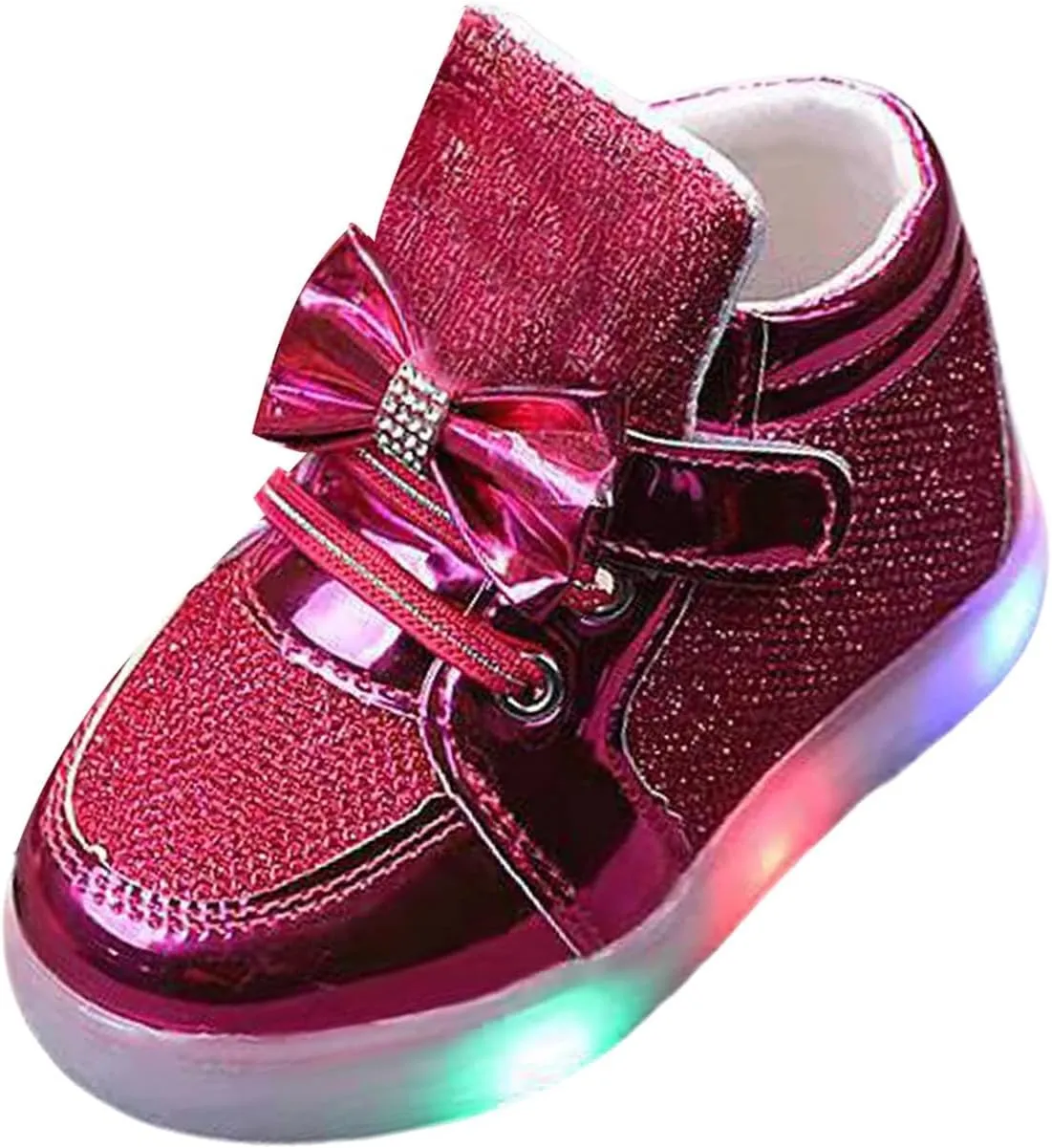 Toddler Baby LED Light Shoes Kids Glitter High Top Non Slip Boots Fashion Little Boys Girls Flashing Mesh Sneakers