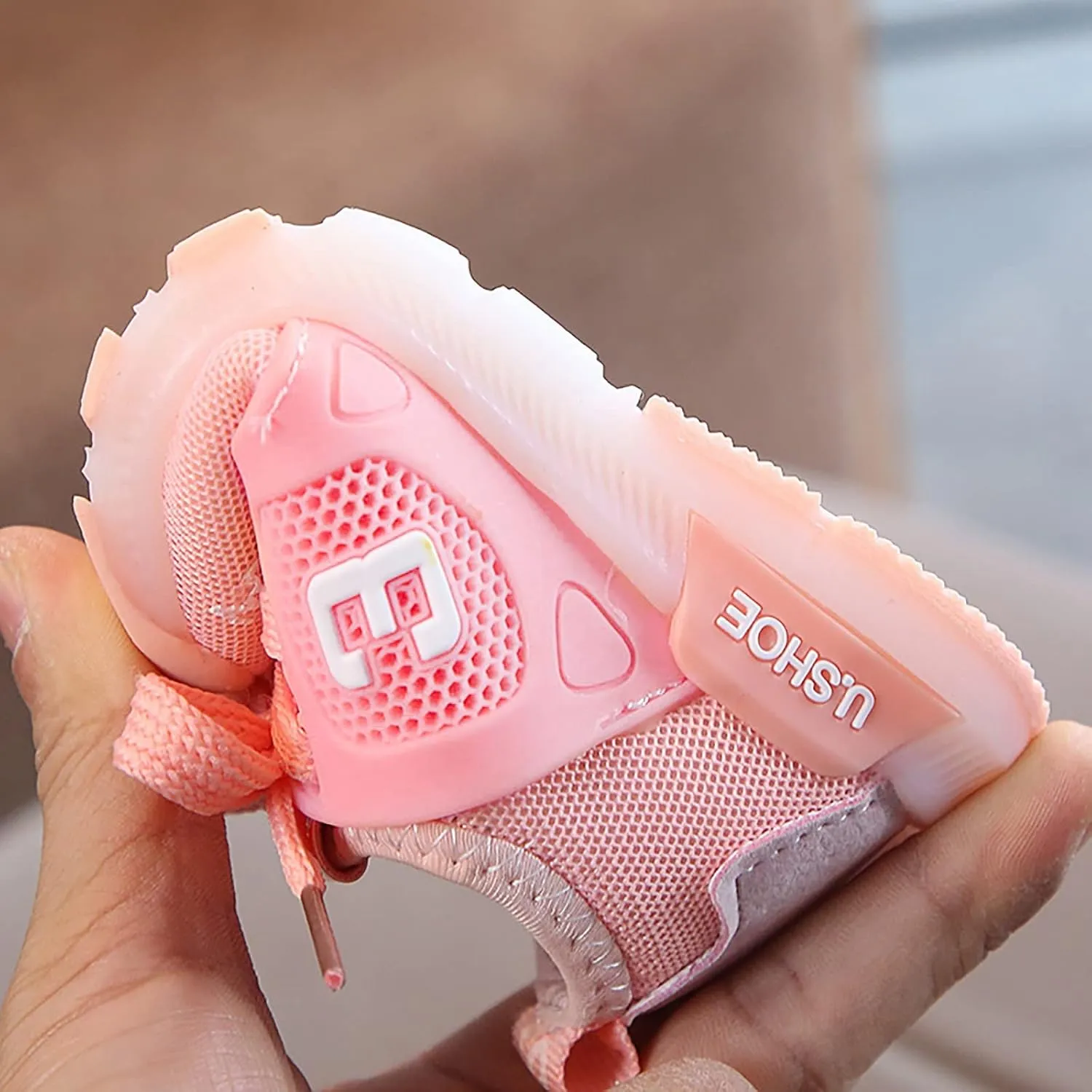 Toddler Boys Girls Light Up Shoes LED Flashing Lightweight Mesh Breathable Adorable Running Slip on Shoes Little Girls
