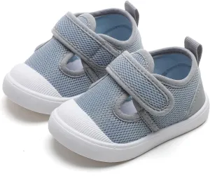 Toddler Girls Boys Shoes Kids Canvas Sneakers with Cartoon Print Adjustable Velcro Strap