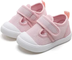 Toddler Girls Boys Shoes Kids Canvas Sneakers with Cartoon Print Adjustable Velcro Strap