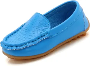Toddler Little Kid Boys Girls Comfort Slip On Loafers Dress Flat Shoes aterproof Leather Cool Sport Casual Dress Shoes