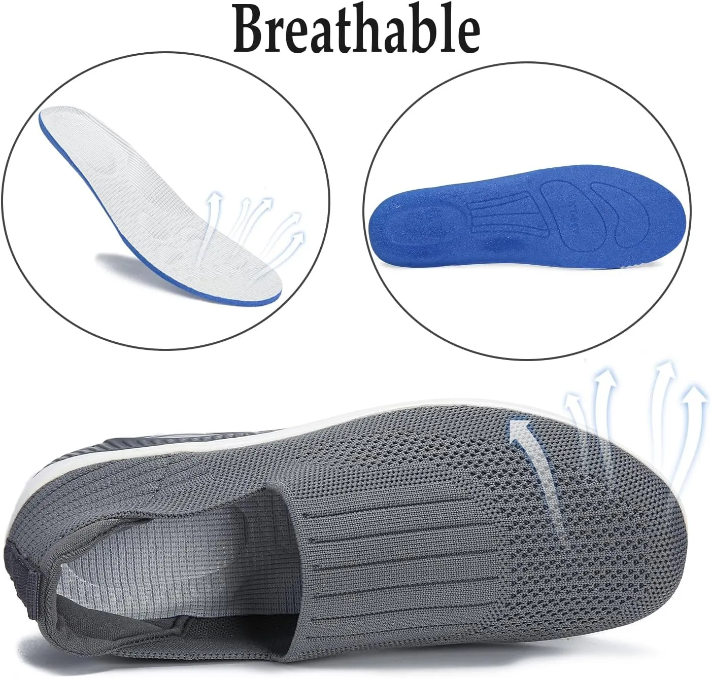 Touchmosees Women's Daily Walker Air Cushion Orthopedic Diabetic-Friendly Wedge Sneaker