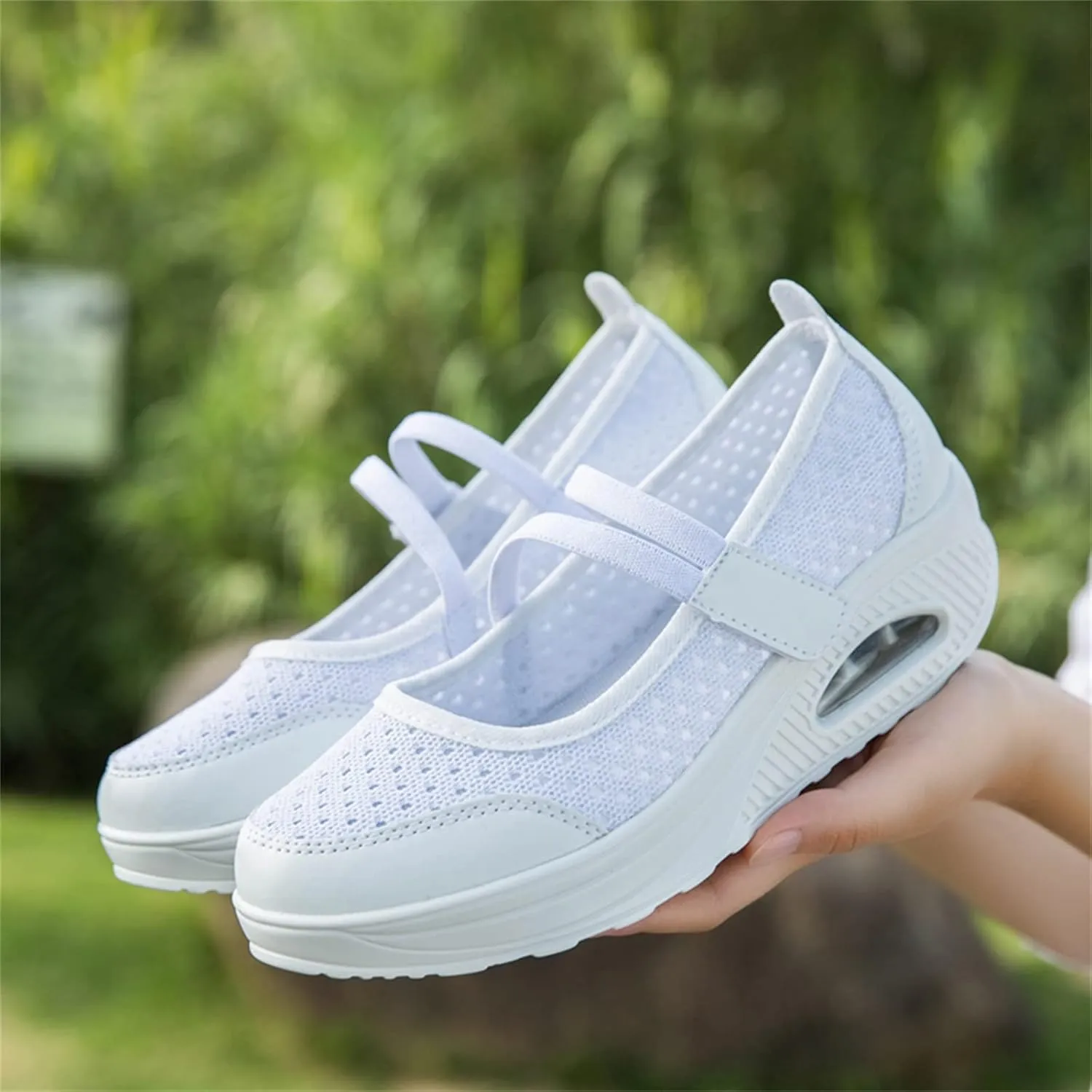 Touchmosees Women's Daily Walker Air Cushion Orthopedic Diabetic-Friendly Wedge Sneaker