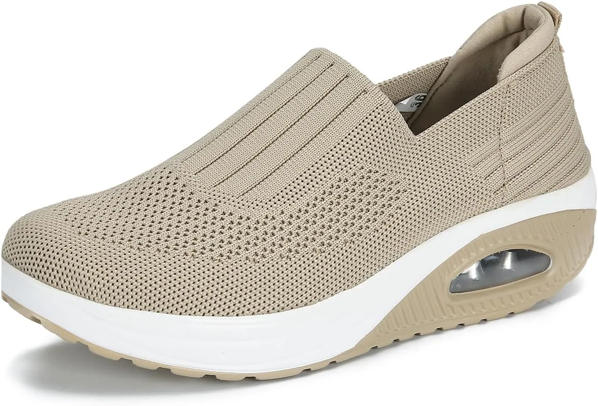 Touchmosees Women's Daily Walker Air Cushion Orthopedic Diabetic-Friendly Wedge Sneaker