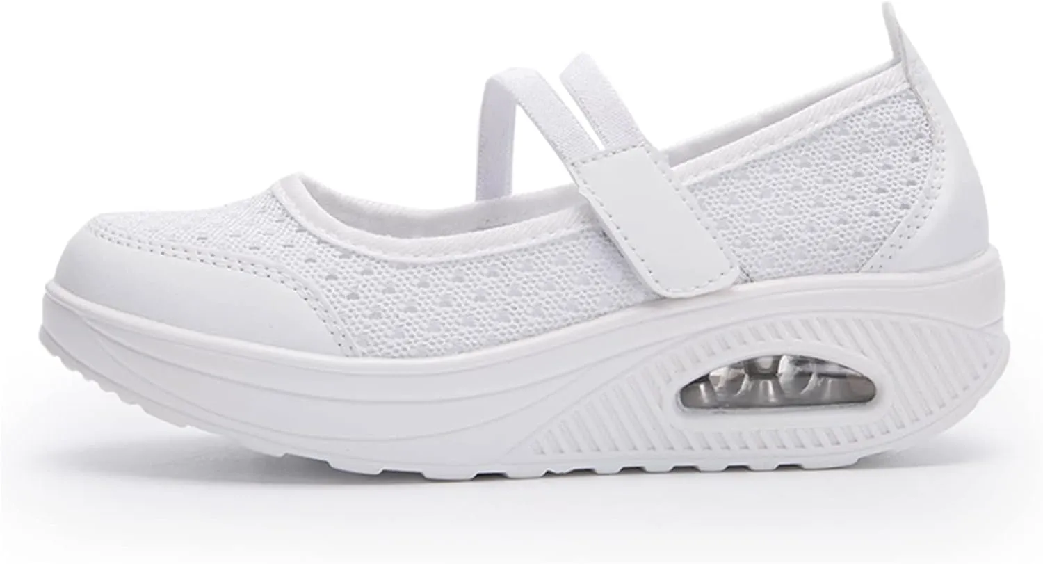 Touchmosees Women's Daily Walker Air Cushion Orthopedic Diabetic-Friendly Wedge Sneaker