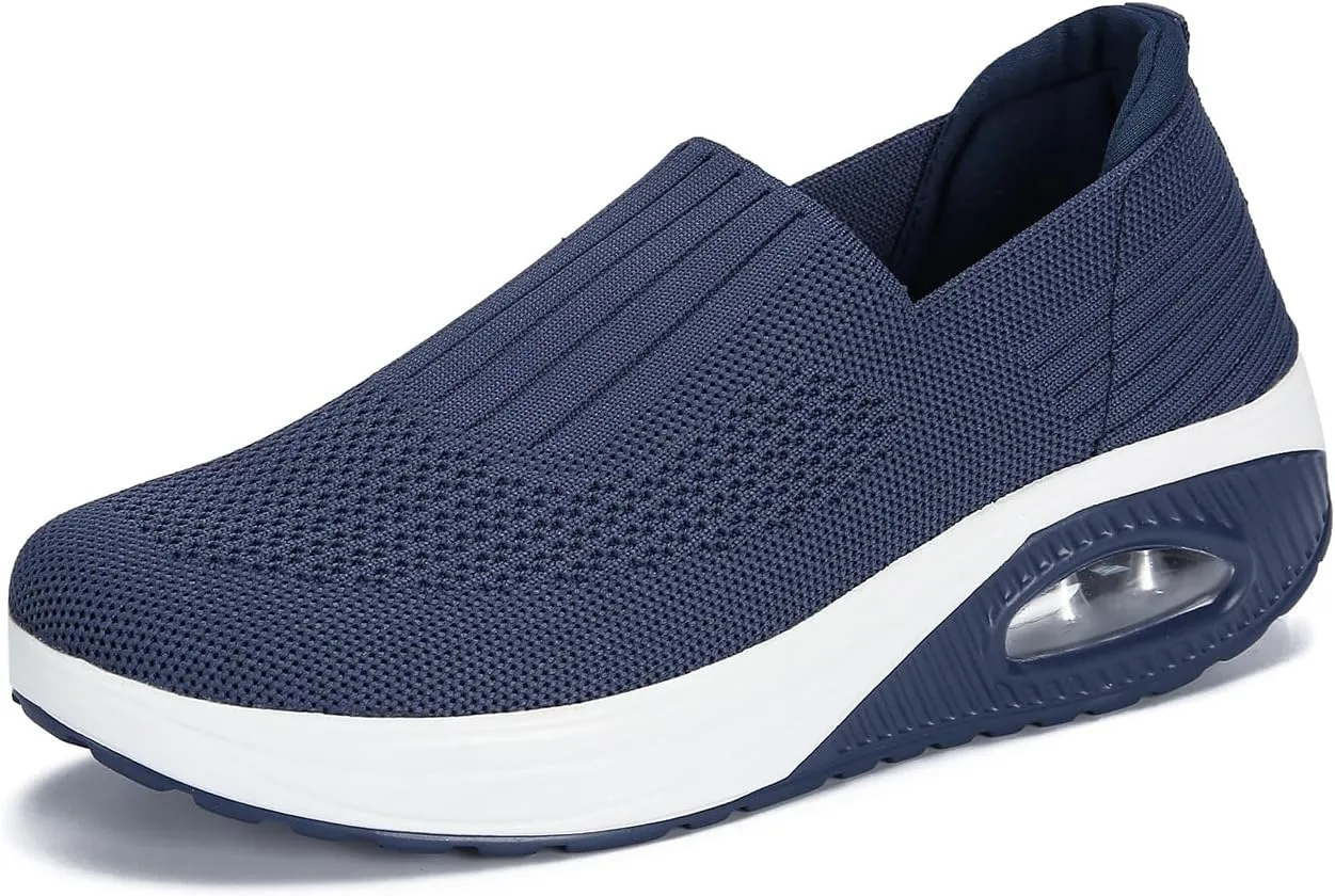Touchmosees Women's Daily Walker Air Cushion Orthopedic Diabetic-Friendly Wedge Sneaker