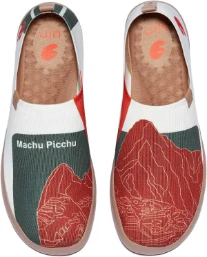 UIN Men's Loafers Lightweight Knitted Sneakers Walking Casual Slip Ons Funny Style Art Painted Travel Shoes Macchu Picchu (6.5)