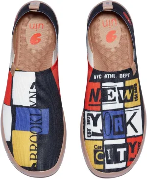 UIN Men's Loafers Lightweight Knitted Sneakers Walking Casual Slip Ons Funny Style Art Painted Travel Shoes Modern NYC (10)