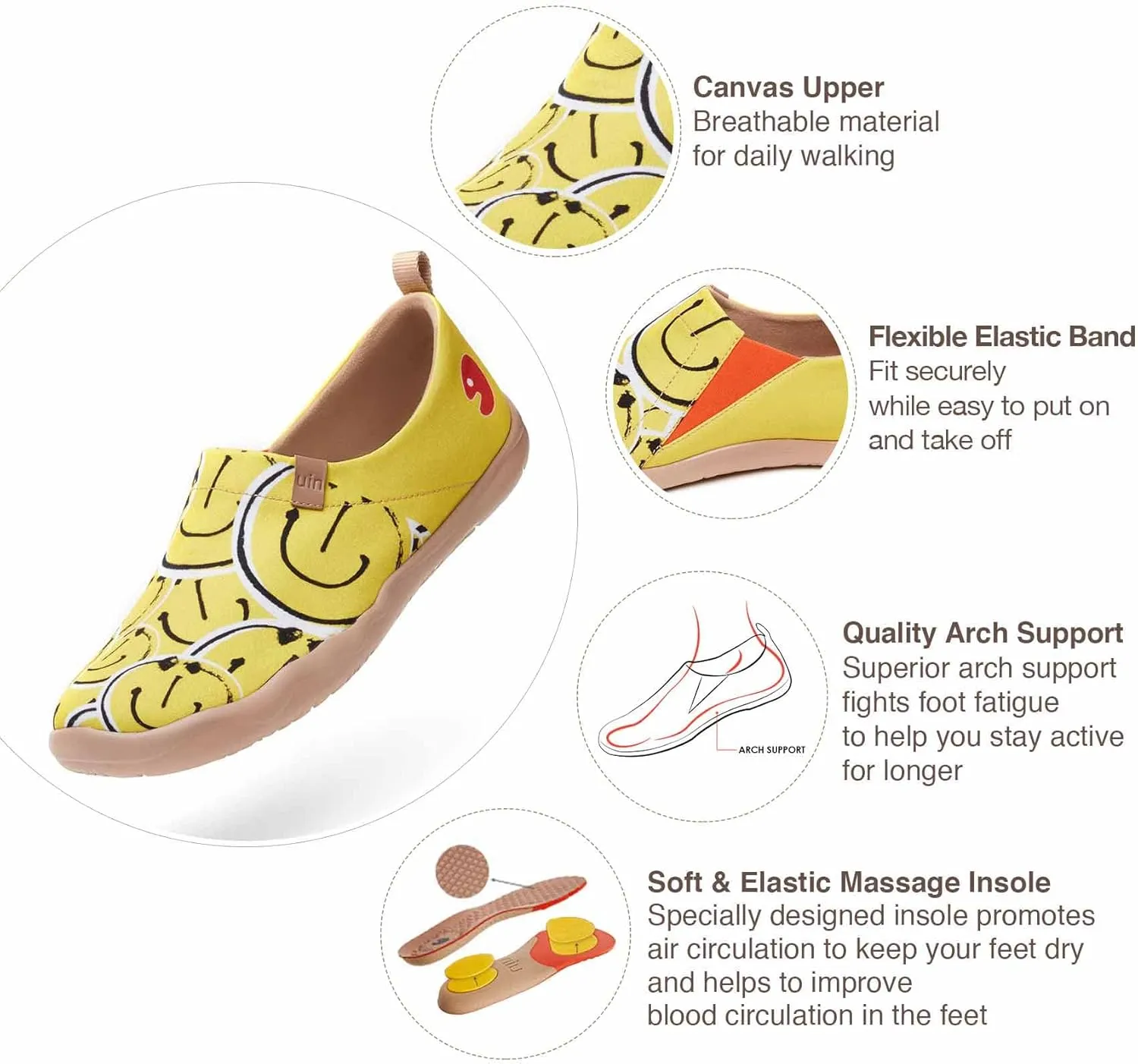 UIN Men's Slip Ons Canvas Lightweight Flats Sneakers Walking Casual Loafers Comfortable Art Painted Travel Shoes