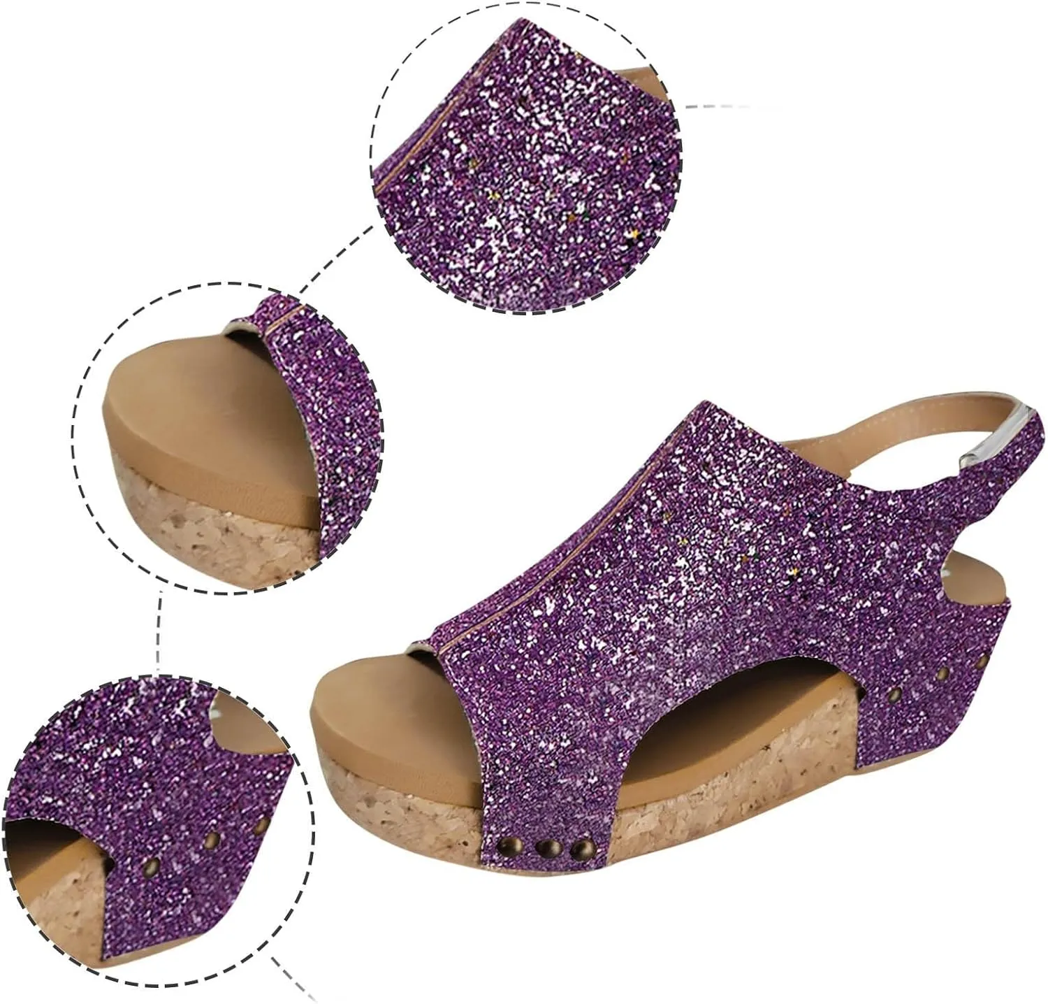 UOQAPRE Sandals for Women Platform Wedge Open Toe Low Heel Beach Womens Sandals Flats Heel Ankle Chelsea Dress Shoes