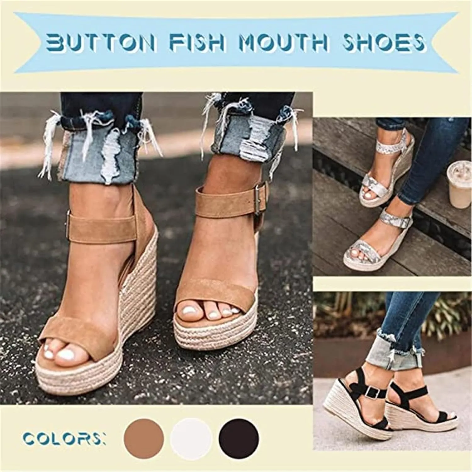 UOQAPRE Sandals for Women Platform Wedge Open Toe Low Heel Beach Womens Sandals Flats Heel Ankle Chelsea Dress Shoes