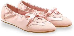VIVIAIA Yanka Round-Toe Sporty Ballet Lace-Up Satin Sneakerina Flats