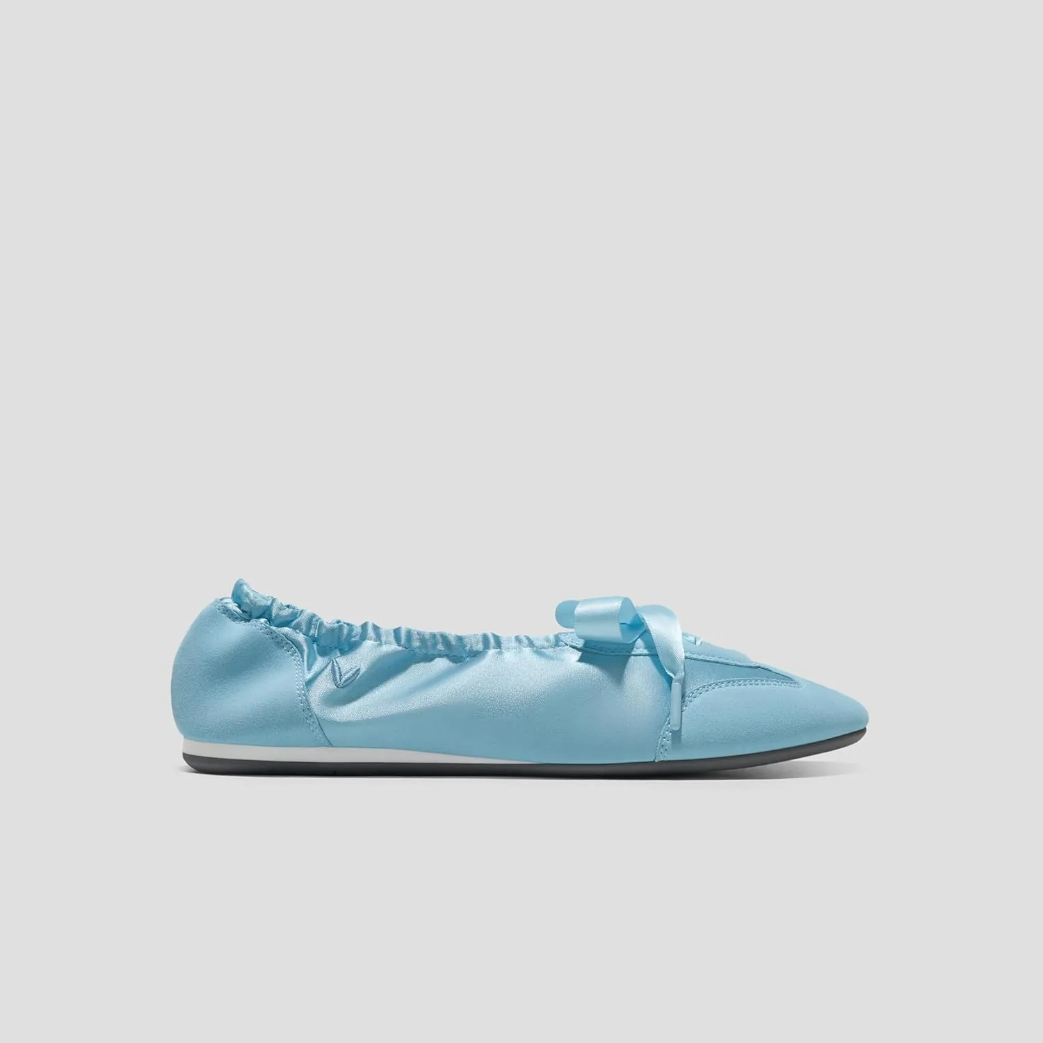 VIVIAIA Yanka Round-Toe Sporty Ballet Lace-Up Satin Sneakerina Flats