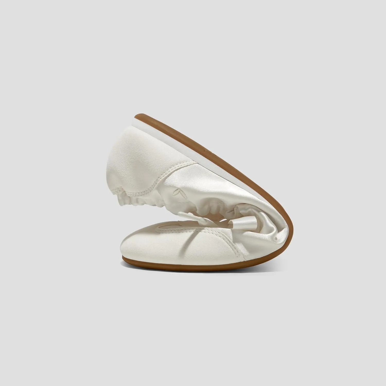 VIVIAIA Yanka Round-Toe Sporty Ballet Lace-Up Satin Sneakerina Flats