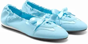 VIVIAIA Yanka Round-Toe Sporty Ballet Lace-Up Satin Sneakerina Flats