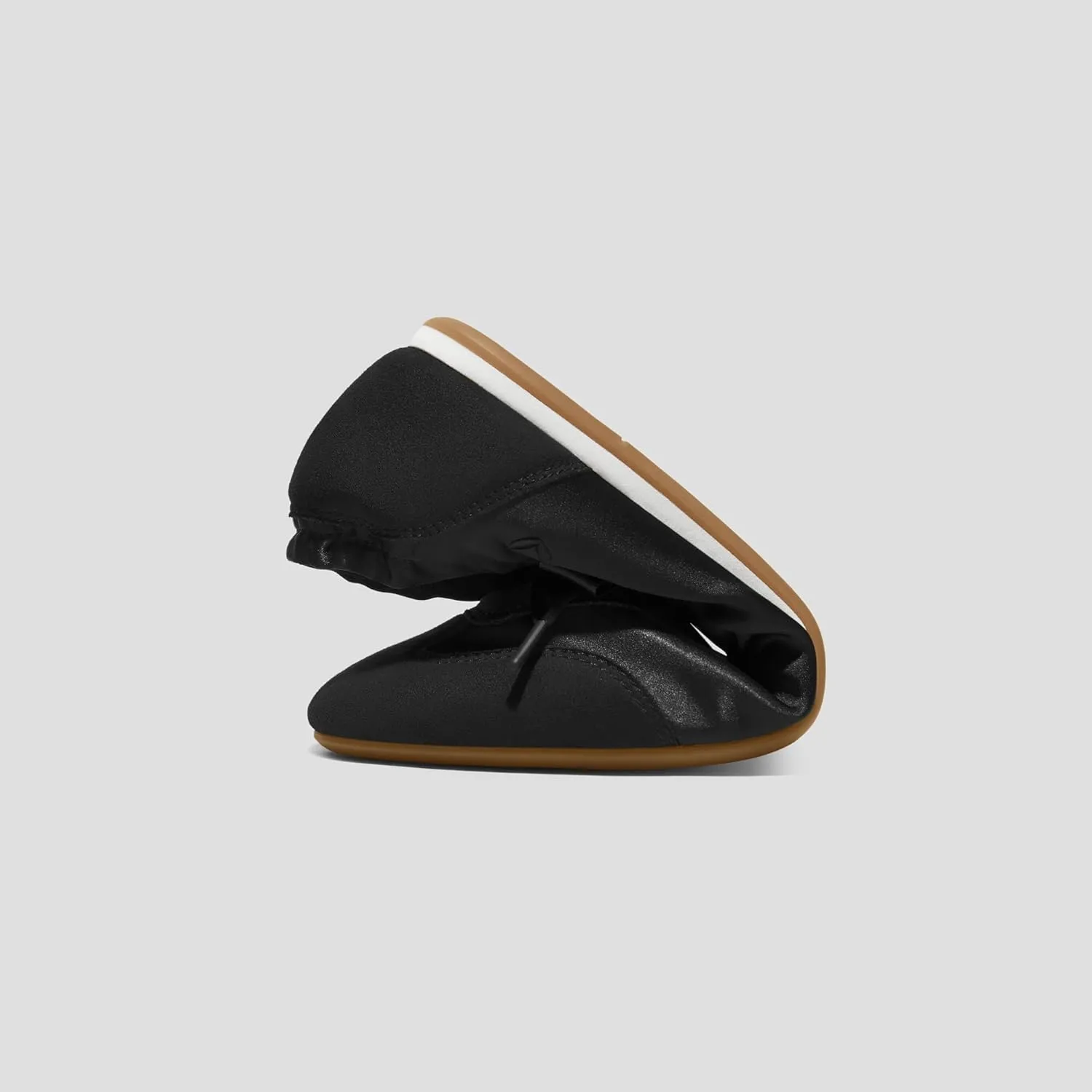 VIVIAIA Yanka Round-Toe Sporty Ballet Lace-Up Satin Sneakerina Flats