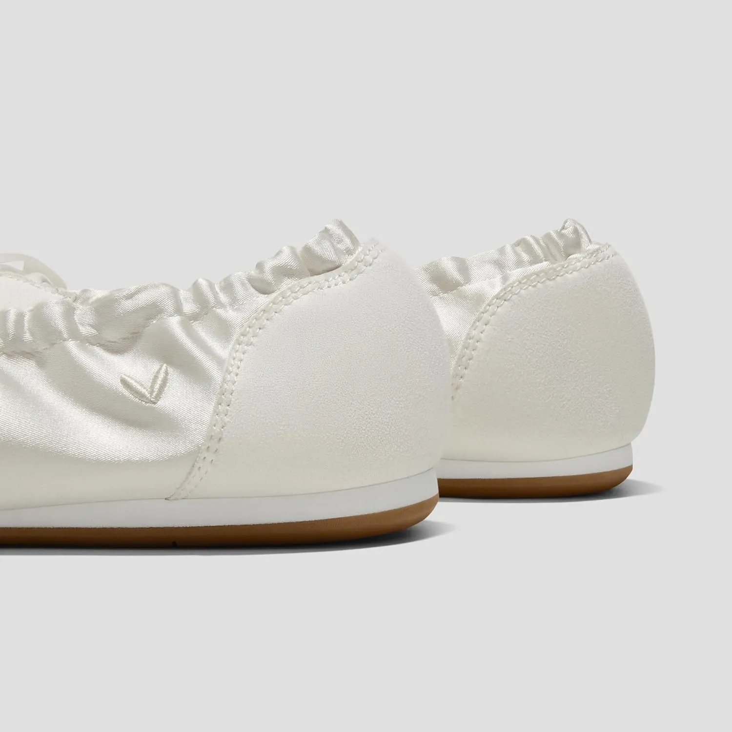 VIVIAIA Yanka Round-Toe Sporty Ballet Lace-Up Satin Sneakerina Flats