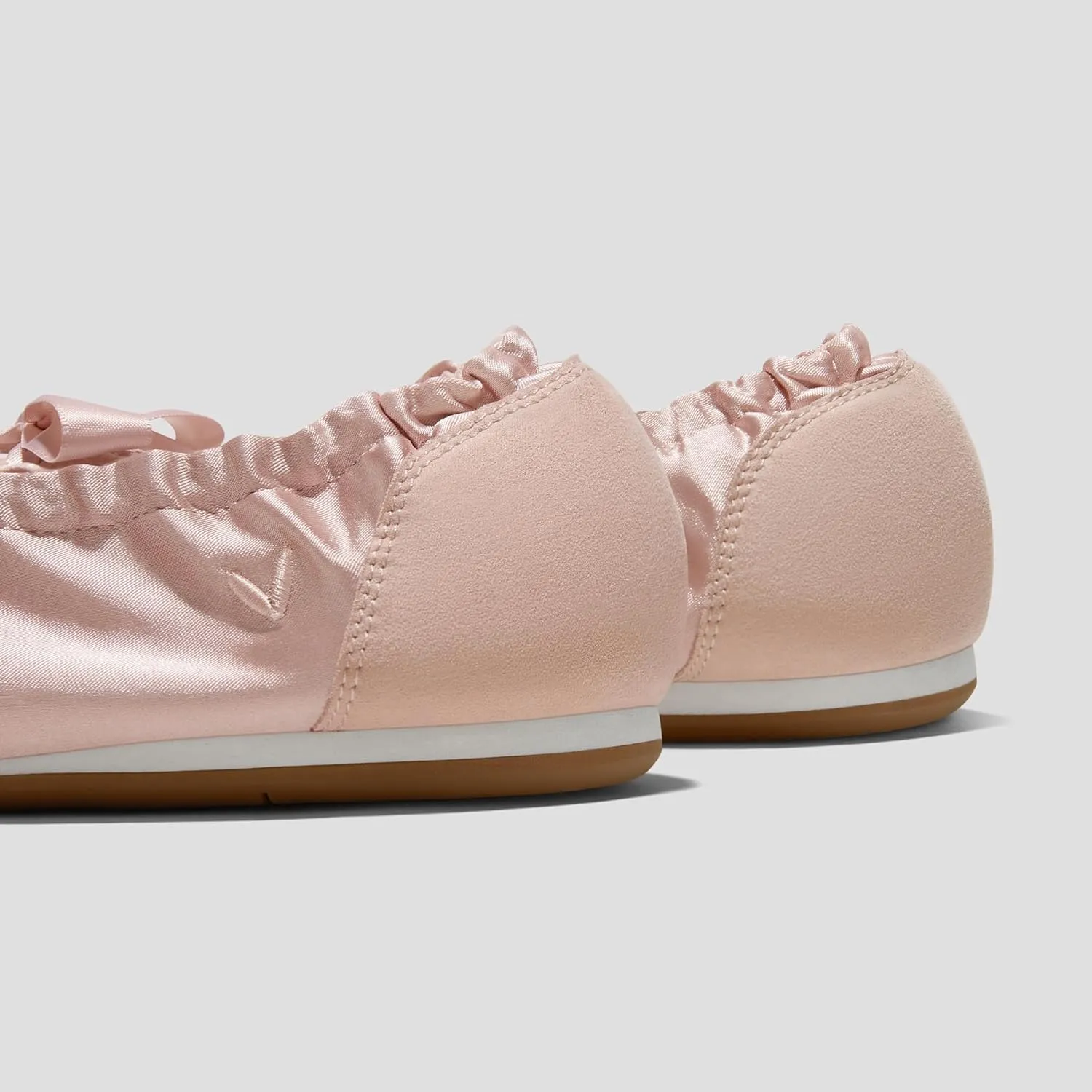 VIVIAIA Yanka Round-Toe Sporty Ballet Lace-Up Satin Sneakerina Flats
