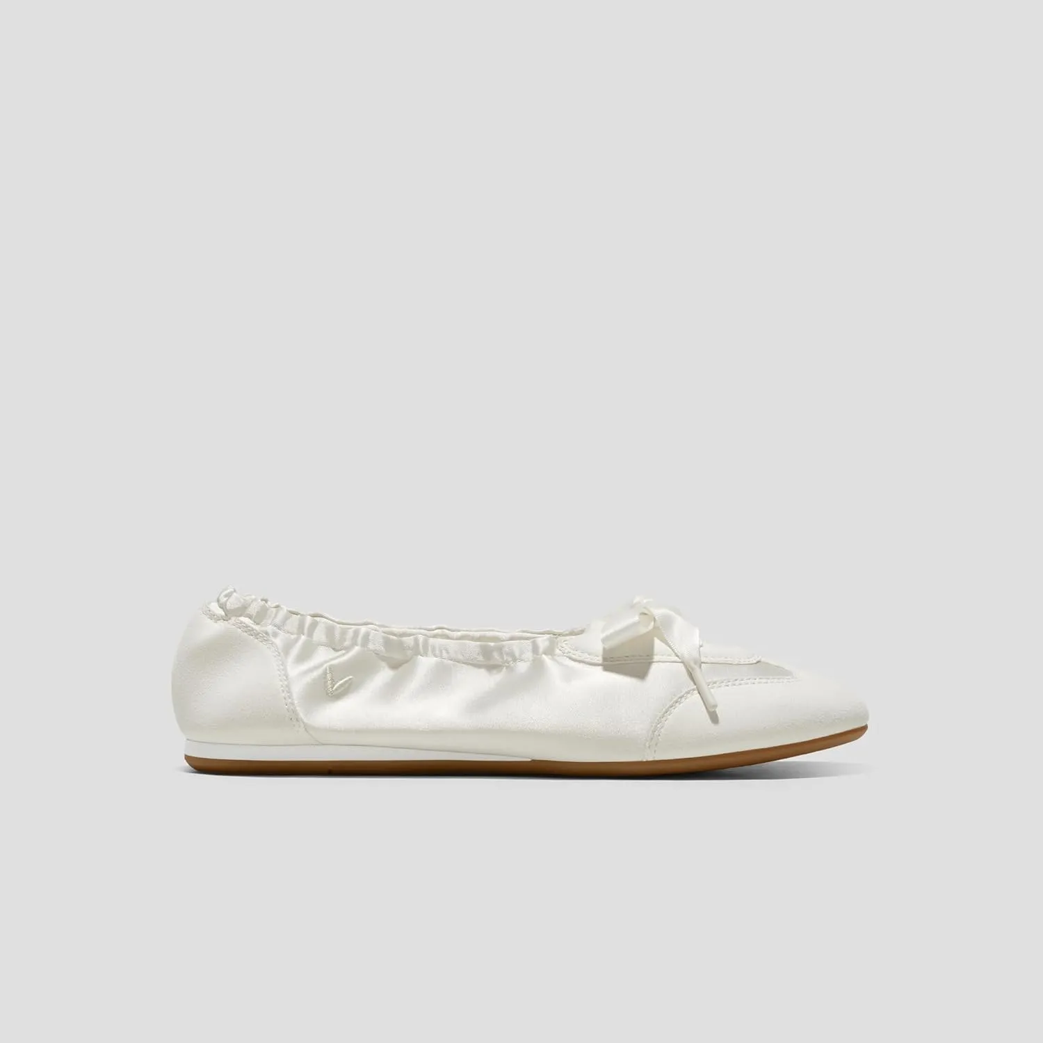 VIVIAIA Yanka Round-Toe Sporty Ballet Lace-Up Satin Sneakerina Flats