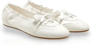 VIVIAIA Yanka Round-Toe Sporty Ballet Lace-Up Satin Sneakerina Flats