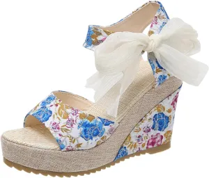 Wedge Sandal for Women Ankle Strap Flatform Arch Support Fish Mouth Toe Shoes Platform Espadrilles Lightweight Wide