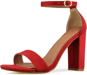 Wild Diva Women's High Chunky Block Heel Pump Dress Heeled Sandals