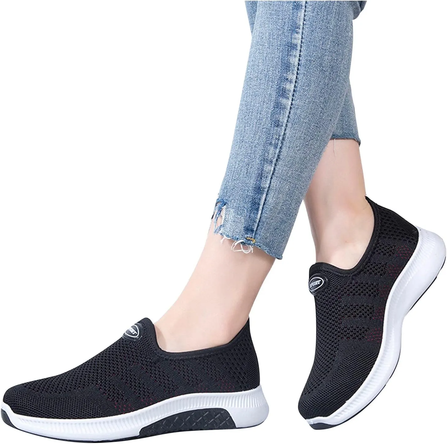 Women Casual Slip On Shoes Comfortable Walking Sneakers Lightweight Canvas Flats Non Slip Breathable Loafers