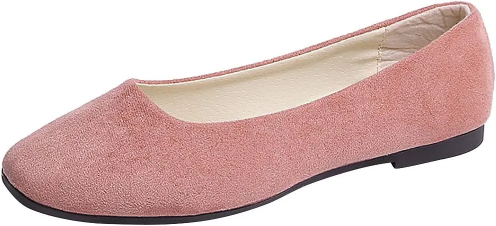 Women Round Toe Flats Comfortable Fashion Ballet Flat Shoes for Women Dressy Slip-ons Loafers
