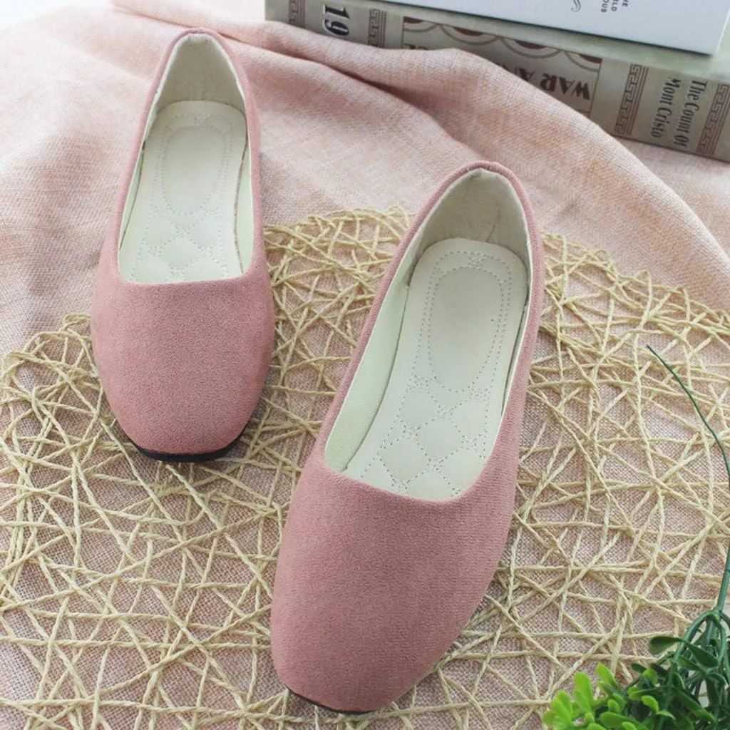 Women Round Toe Flats Comfortable Fashion Ballet Flat Shoes for Women Dressy Slip-ons Loafers
