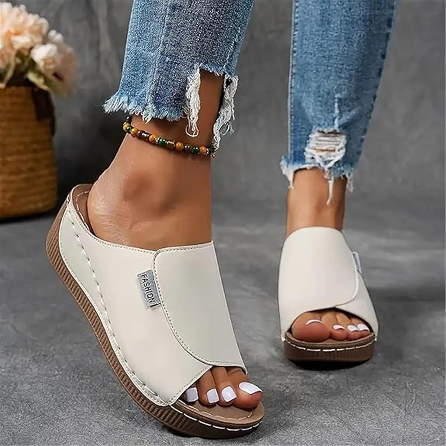 Women Sandals Comfortable Dressy Summer Fashion Orthotic Flip Flops Slip On Lightweight Athletic Orthopedic Slippers