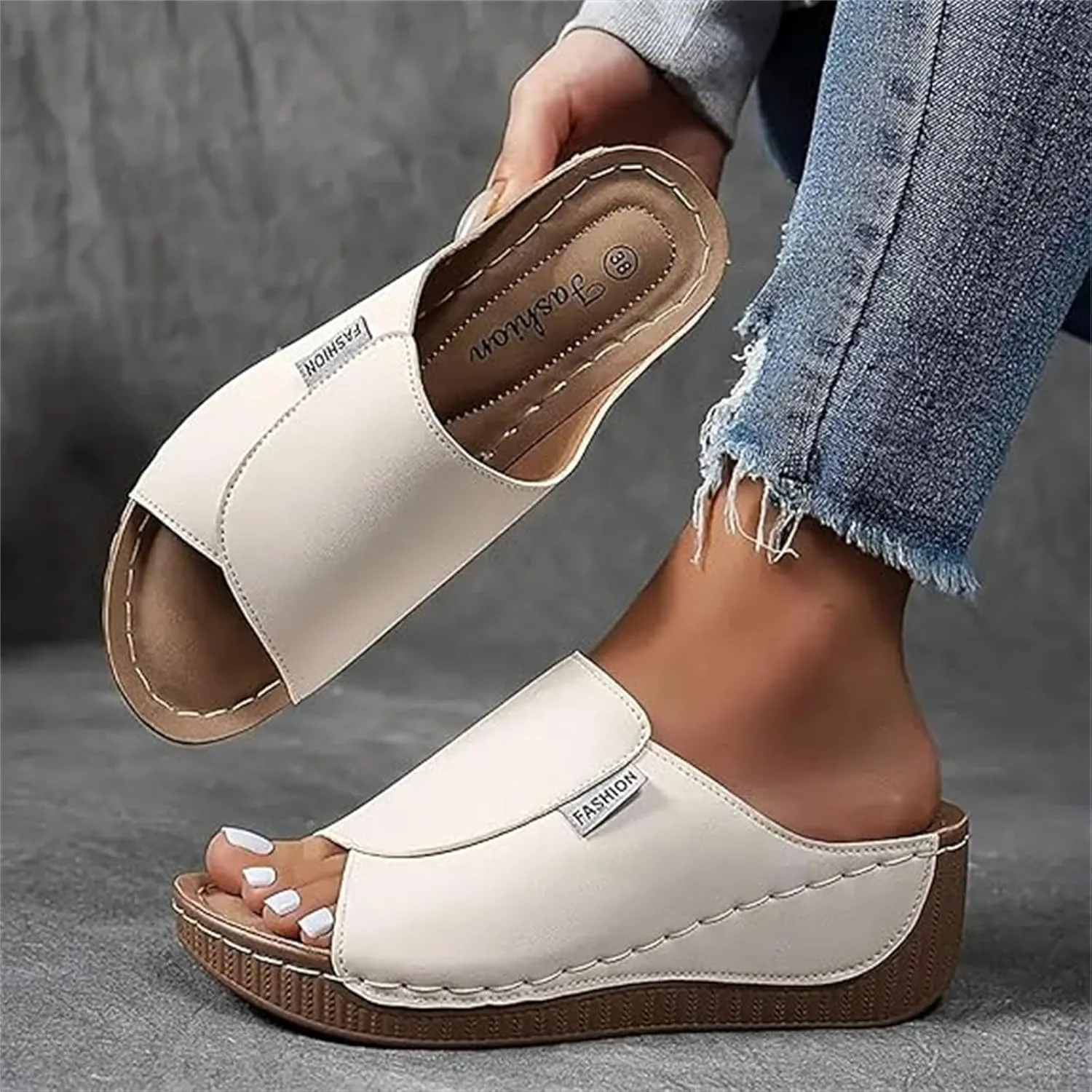 Women Sandals Comfortable Dressy Summer Fashion Orthotic Flip Flops Slip On Lightweight Athletic Orthopedic Slippers