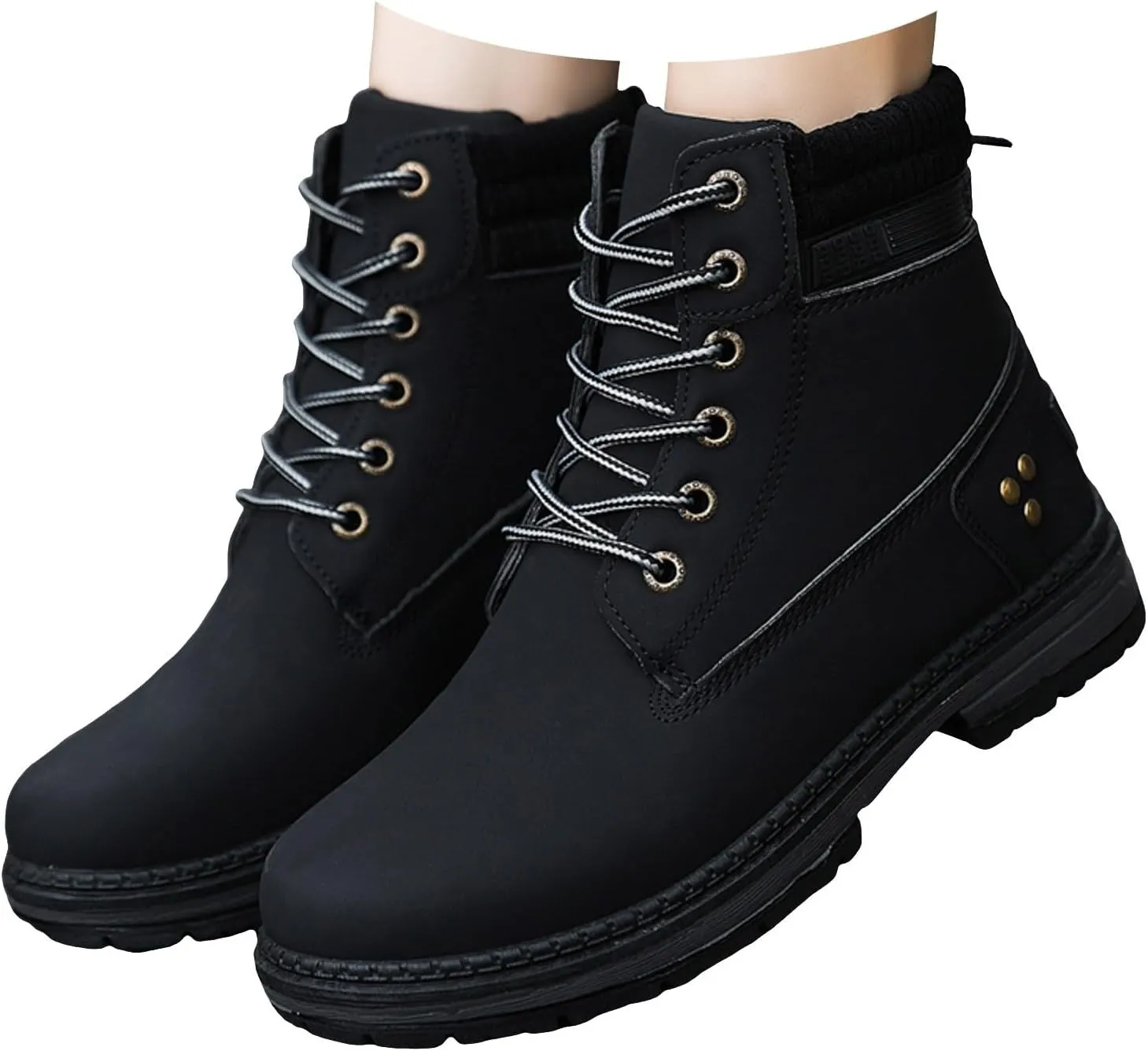 Women Work Hiking Boots Comfortable Waterproof Lace Up Lightweight Combat Boots High Top Short Ankle Boots Outdoor Camping