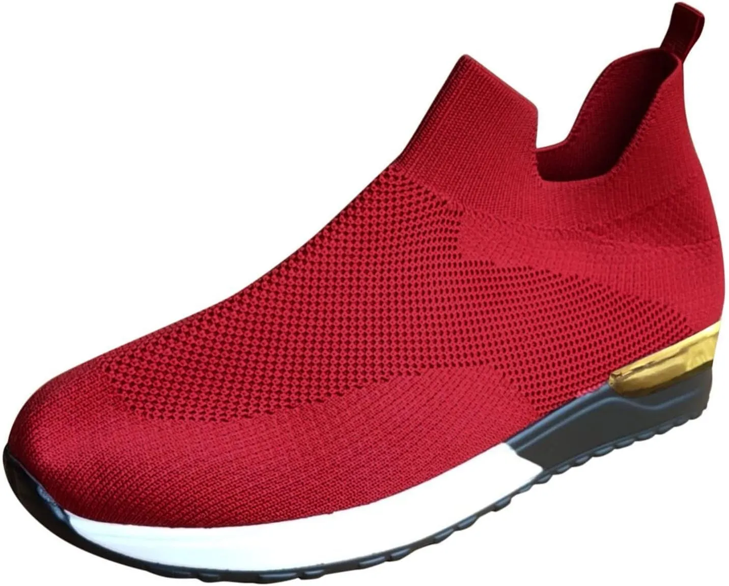 Women Woven Sneakers Comfortable Lightweight Breathable Casual Sneakers with Arch Support Mesh Slip On Walking Shoes