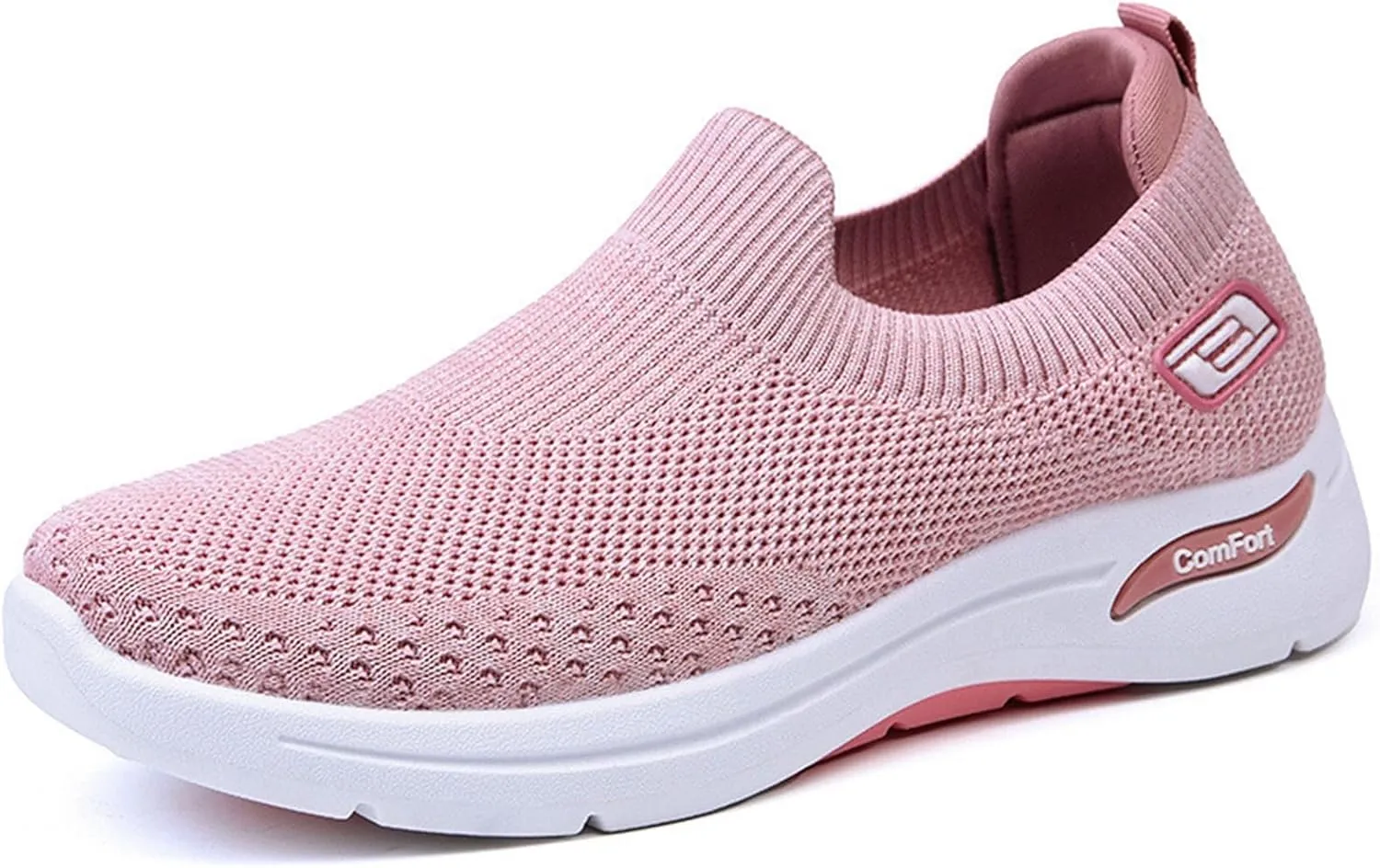 Women's Athletic Walking Shoes Comfort Lightweight Breathable Sock Shoe Arch Support Non Slip Work Shoes Breathable Knit Upper Lightweight for Plantar Fasciitis, Air Cushion Running, Work Shoe