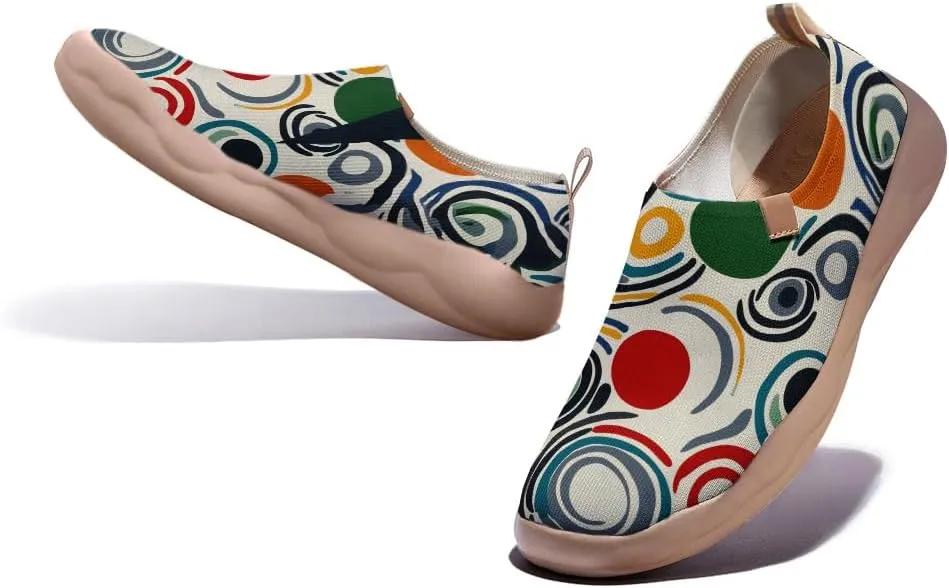 Women's Cartoon Series Slip Ons Canvas Loafers Colorful Lightweight Flats Sneakers Comfortable Walking Holiday Shoes