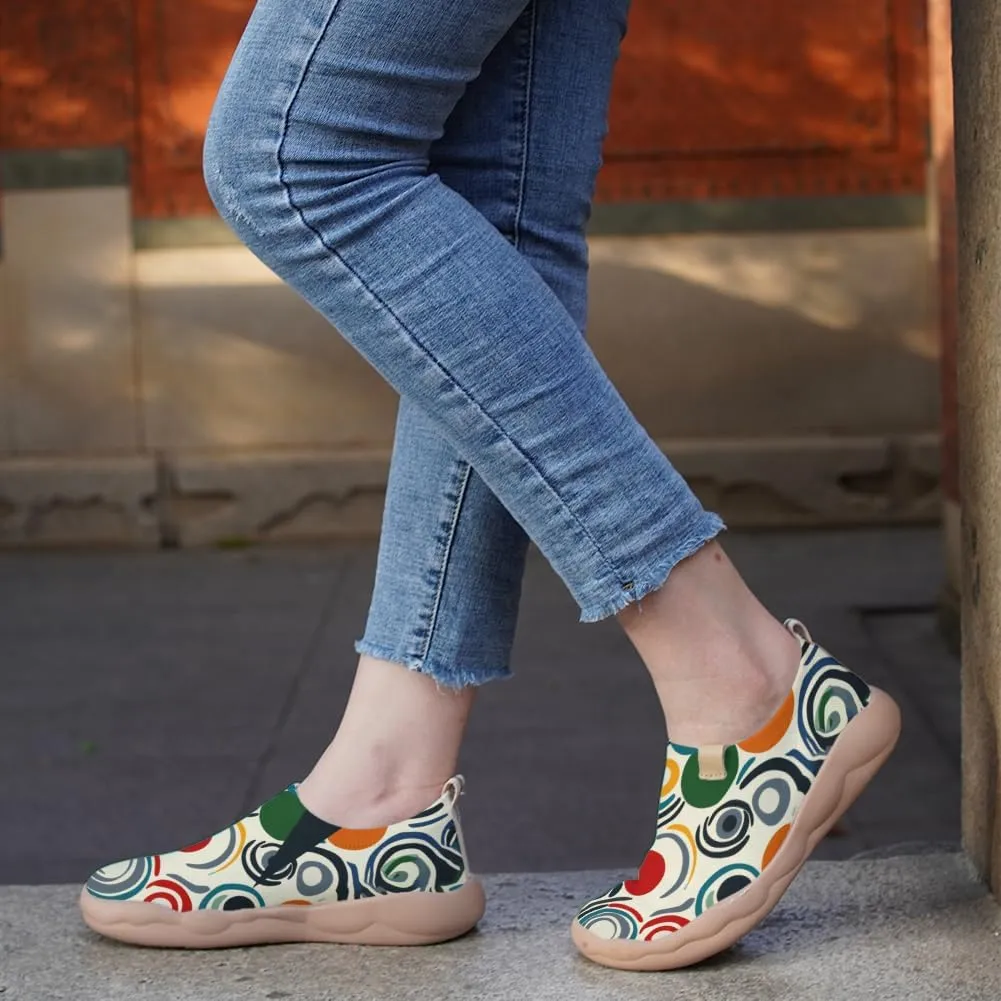 Women's Cartoon Series Slip Ons Canvas Loafers Colorful Lightweight Flats Sneakers Comfortable Walking Holiday Shoes