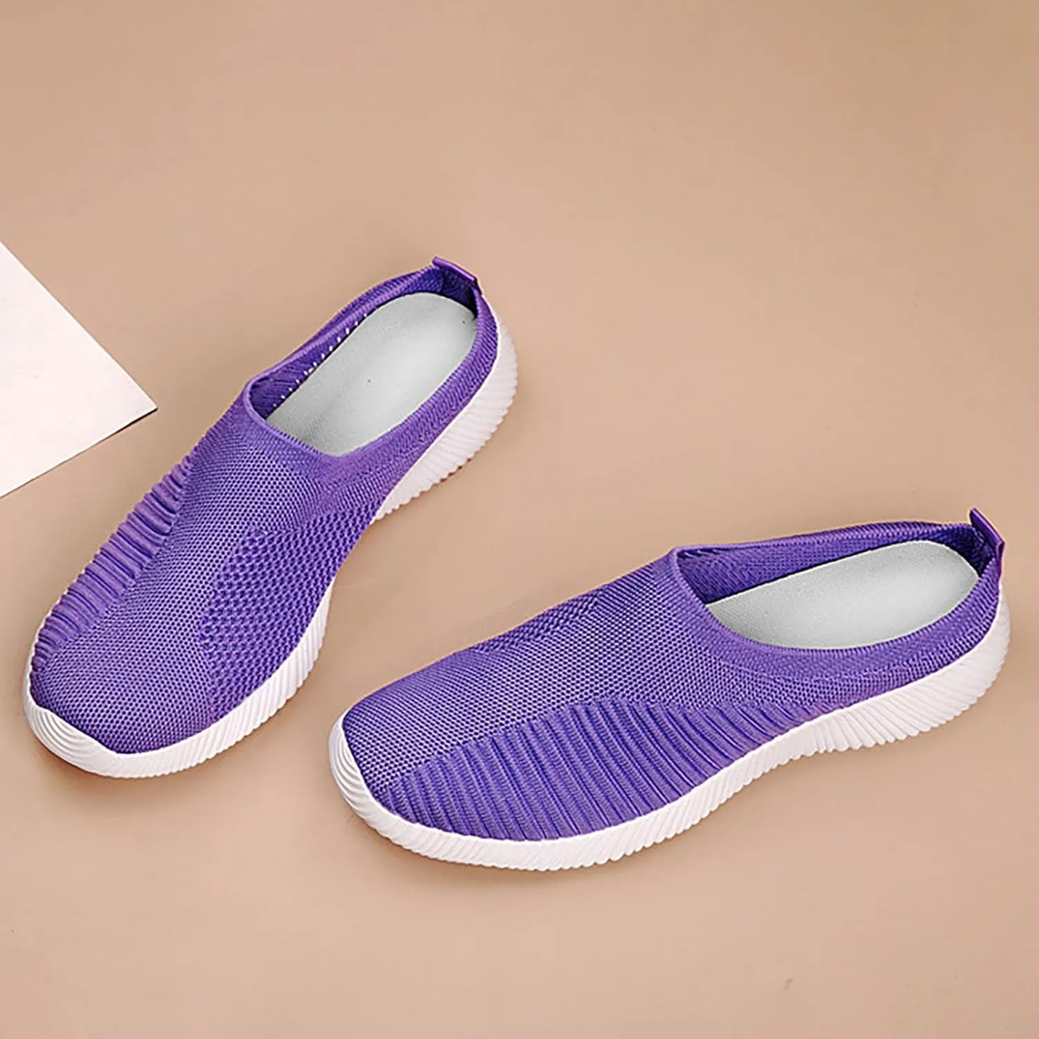 Women's Casual Slip on Half Shoes Breathable Mens Tennis Shoes Mesh Breathable Women Shoes Casual Black Platform Sneaker Tennis Shoe Loafers Casual Slip On